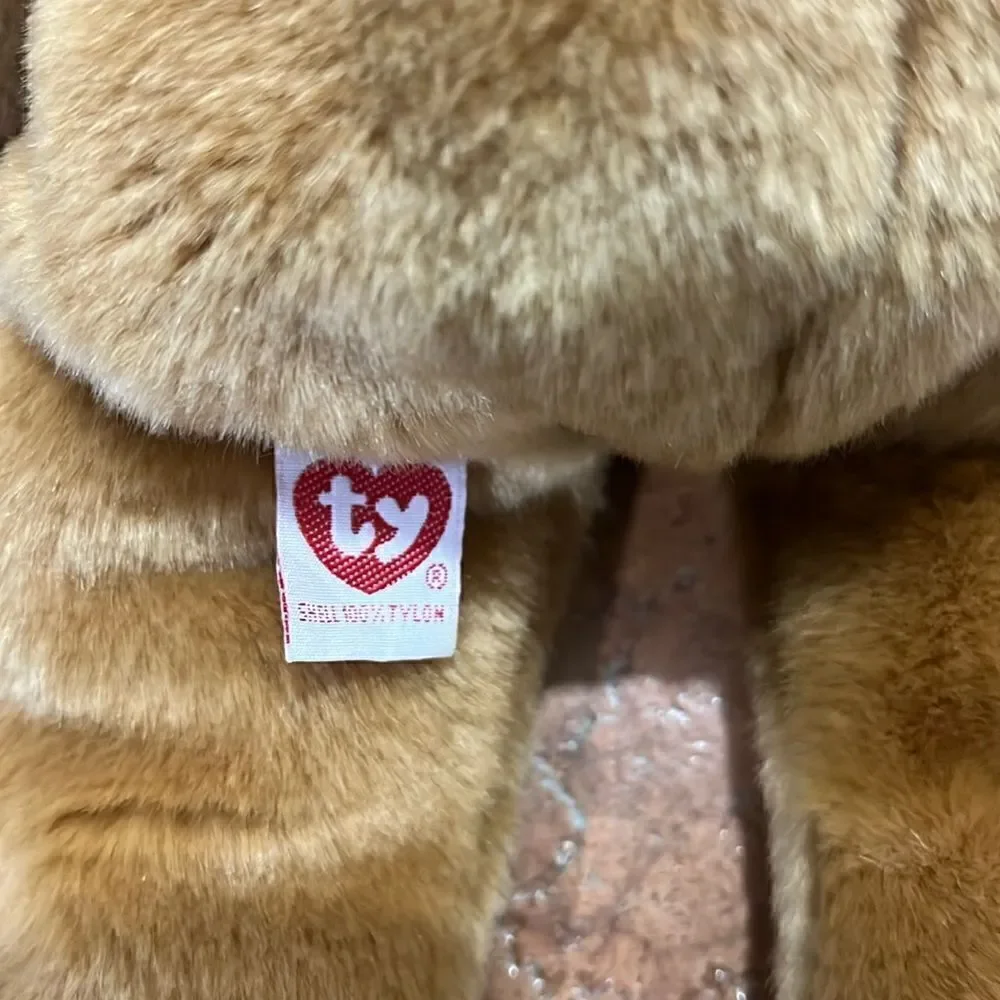 TY BEANIE BUDDY‎ 2001 Holiday Santa Hat & Scarf Teddy Bear Plush Bean Bag